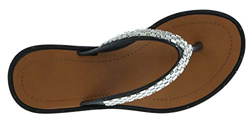 Capelli New York Girls Rhinestone and Gem Trim Jelly Wedge Flip Flops4
