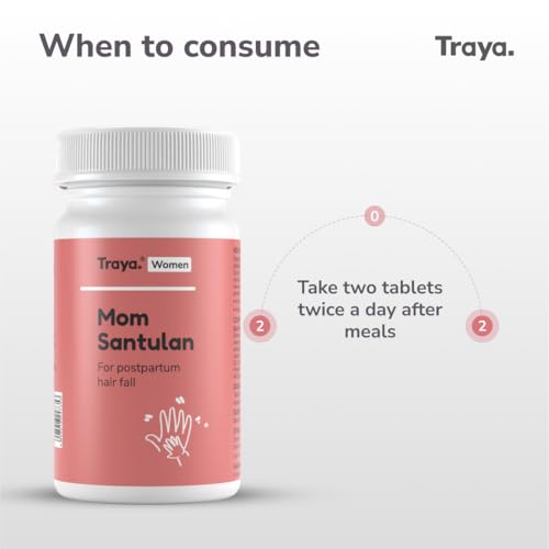 Image of Traya Mom Santulan | Ayurvedic Multi-Vitamins to Manage Postpartum Hair Fall, Menstrual Cycles, Boosts Reproductive Health and Hair Growth | Contains Vidarikand, Lodhra & Daruharidra | 120 Tablets