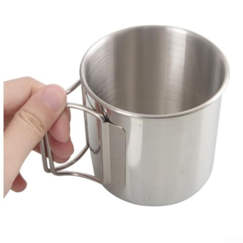 Tazas de camping de acero inoxidable 304 con asas plegables en set de 4 piezas 4