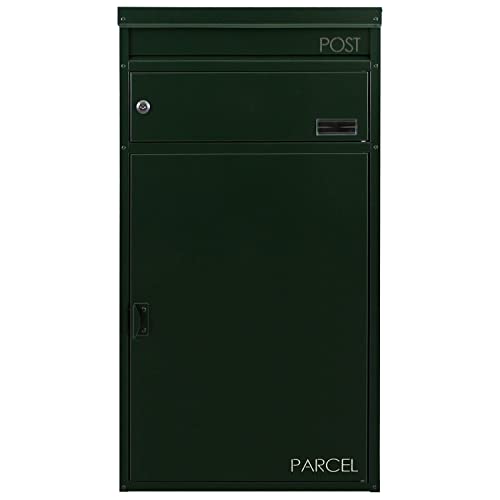 Paketbriefkasten Safepost 65 Paketbox racinggreen (RAL 6009) großer Briefkasten grün mit Paketfach