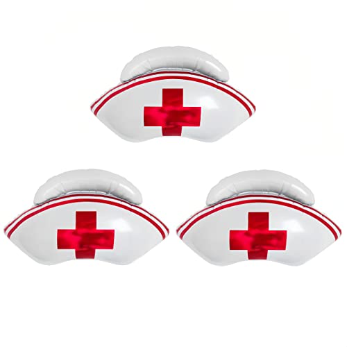 CYMYLAR Nurse Cap Balloons 3 PCS/Nurse Party Decorations/Nurse Graduation Decorations/Nursing Graduation Party Supplies/Nursing School Graduation Party Decorations/Nurse Balloons