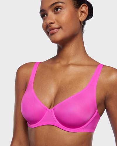 Image of INLYRIC Women's Mesh Balconette Bra Unlined | Ultra-soft, Unlined, Underwire, Light Support, No Padding, Semi-sheer, Demi, Seamless Look, Sexy, Supportive Comfortable