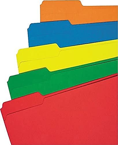 Universal 16166 File Folders, 1/3 Cut Double-Ply Top Tab, Letter, Assorted Colors, 100/Box #TOP1