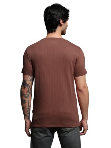 Image of JACK & JONES Men Solid Round Neck Cotton Slim Fit T-Shirt