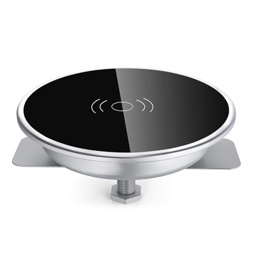 i.VALUX Desk Wireless Charger, 15W Fast Charging Pad for iPhone 17/16/15/14/13/12/11/Pro/Xs Max/XR/AirPods/Samsung Galaxy 10/S10+/S9,Hidden Embed in Furniture Desk Grommet Hole Qi Charger Station