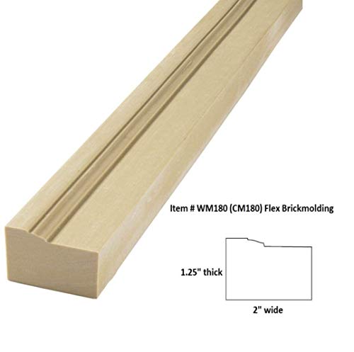FLEXTRIM #180: Flexible Brick Molding: 1.25" Thick x 2" Wide - PRE Curved to fit Half Round Arches 67" Diameter up to 84" Diameter