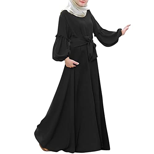 Muslimische Islamischer Dubai Kleidung Langarm Abaya Muslim Damenvintage...