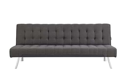 AVANTI TRENDSTORE Pedrilla - Divano elegante con funzione letto 1 piazza, in tessuto e disponibile nel colore grigio scuro, dimensioni: LAP 180x80x77 cm