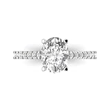Clara Pucci 2.21 cttw Moissanite Engagement Ring for Women, Solid 14K White Gold (Oval Cut, 9X7mm)