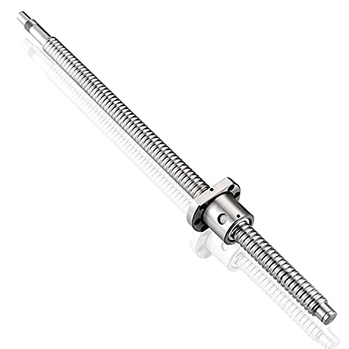 CNCCANEN Ball Screw CNC Parts SFU1204 RM1204 450mm with Metal Deflector Ball Screw nut and BK10/BF10 Standard End Machined,Diameter 12mm Lead 4mm Length 450mm, High Precision Part for CNC Machine