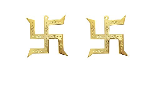 Image of Astroghar Set of 2 Brass Small Auspicious Vastu Swastik
