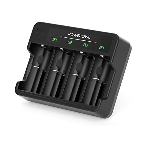 POWEROWL Universal Battery Charger with USB Quick Charging for C D AA AAA Ni-MH Ni-CD Rechargeable Batteries Cover