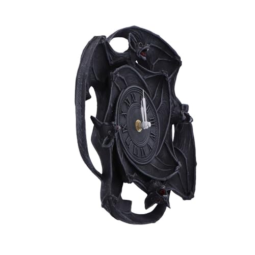 Nemesis Now Creatures of the Night Bat Clock 22cm, Resin, Black, Cast in the Finest Resin, Expertly Hand-Painted - Image 4