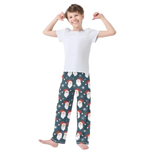 Boys' Pants Christmas Santa Claus Snowflakes Bottom Jogger Pants Elastic Waist Trousers with Pockets S-XL2