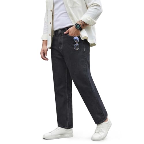 Image of Urbano Plus Men's Relaxed Fit Washed Denim Jeans Non-Stretchable