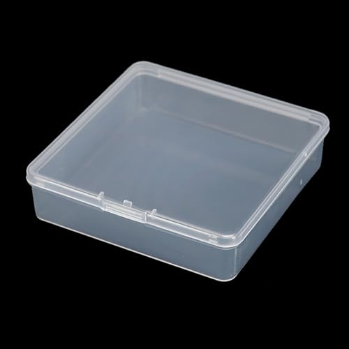 Image of 12 Pcs Square Bead Organizers (3.23 x 3.23 x 0.91 inch), Clear Plastic Beads Storage Containers Box for Jewelry Findings and Art Supplies