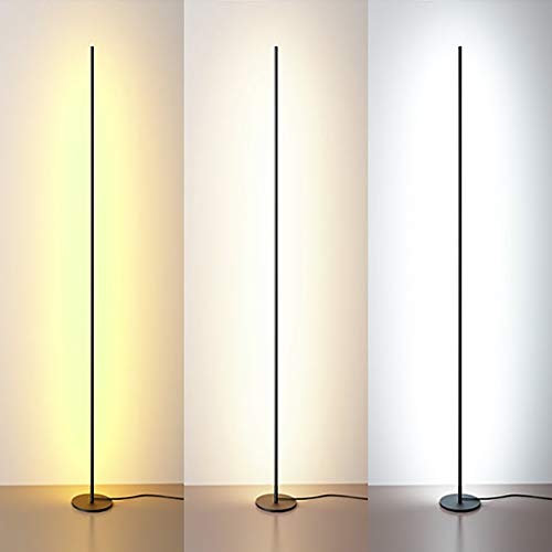 JDKC- LED Floor Lamp Dimming with Foot Switch White Light/Warm Light / 3 Color Temperature Suitable for Reading in Home Reading Room (Color : Three-color light)