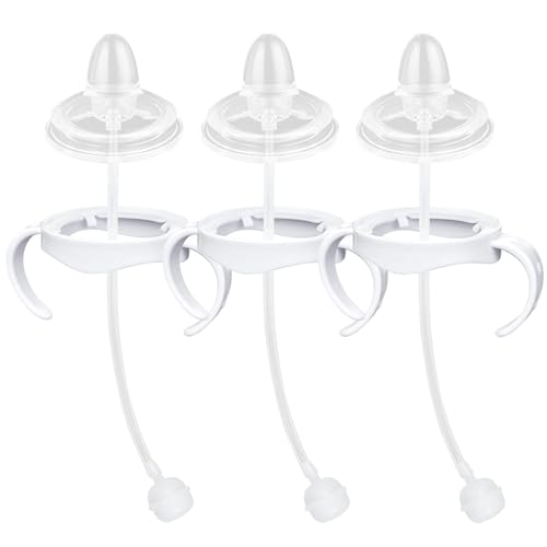Image of Sippy Cup Conversion Kit Compatible with Philips Avent Natural Baby Bottles, Spout Soft top and Weighted Ball Sippy Cup Transition Kit with Handles, 6m+ Pack of 3