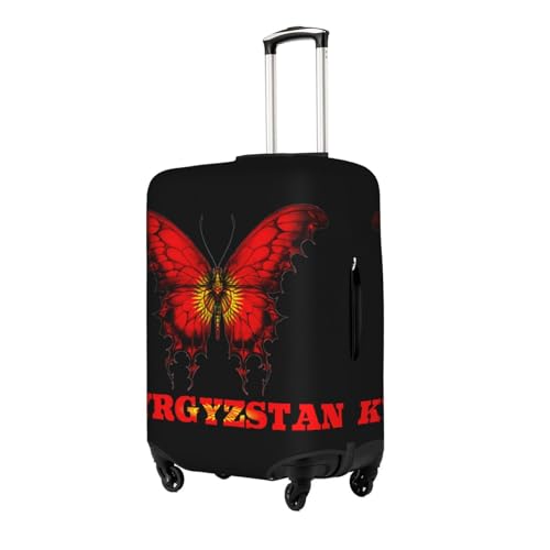 Kyrgyzstan Kyrgyz Butterflies Flag Travel Luggage Cover Washable Suitcase Case Suitcase Protector Fit Luggage Cover Small2