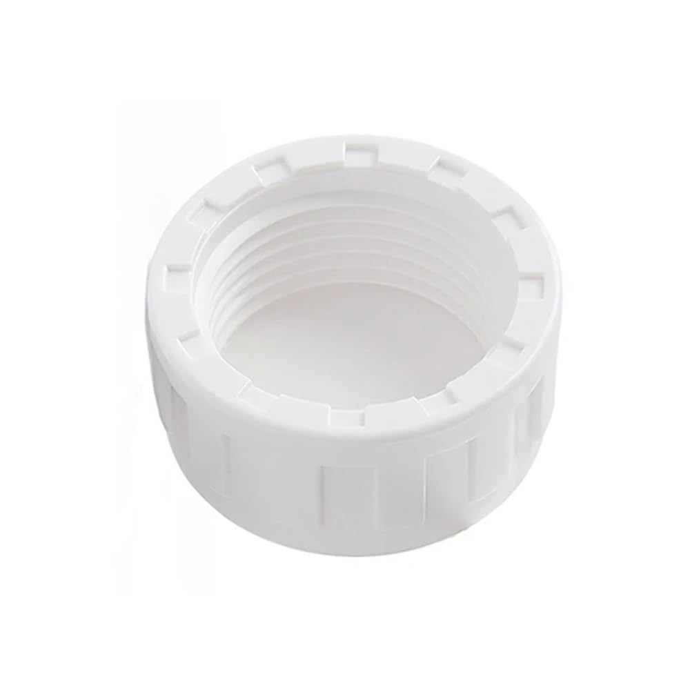 Threaded Pipe Connector PVC Female End Connector, Grey/Blue/White Screwed Pipe Adapter Cap, 20mm-63mm Water Tube Caps 5pcs(White,32mm)
