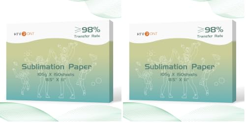 Image of HTVRONT Sublimation Paper 8.5 x 11 Inches - 150 Sheets 105g Excellent Ink Release Sublimation Transfer Paper for Tumblers, Mugs, T-Shirts (Pack of 2)