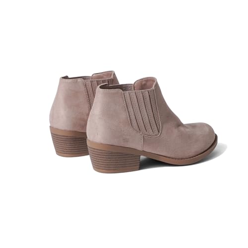 J. Adams Arlo Booties for Women - Round Toe Low Block Heel Slip On Ankle Boots4