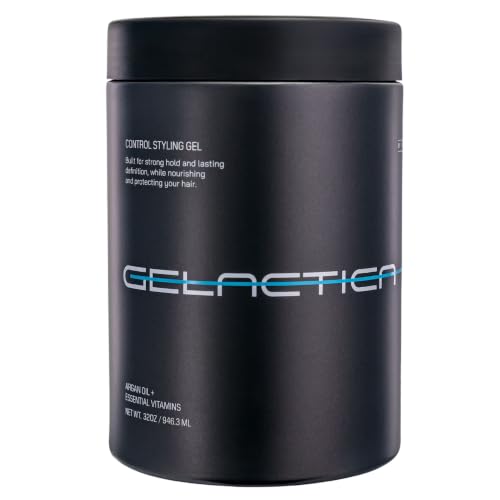 Gelactica Max Control Hair Gel for Men Alcohol-Free Strong Hold Styling Gel Natural Extracts for Long-Lasting Hold and Shine Slick Back Hair Style 32 oz
