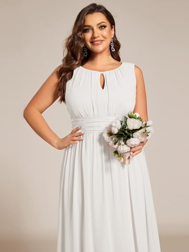 Image of Ever-Pretty Plus Women's Round Neck Sleeveless Empire Waist Maxi Plus Size Formal Gowns Bridesmaid Dresses