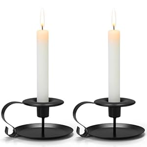 Taper Candle Holders, 2 Count Candlestick Holders, Black Candle Holder Decor