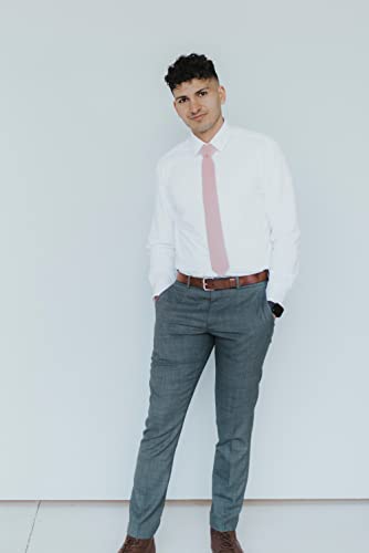 Image of DAZI Men's Skinny Tie, Cotton Wool Linen Necktie, Great for Weddings, Groom, Groomsmen, Missions, Dances, Gifts.