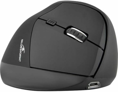 Bluestork Souris Verticale sans Fil, Souris Ergonomique Rechargeable sans Fil 2.4ghz, 400-1200 Dpi, 6 Boutons, Rechargeable Compatible Pc, Ordinateur Portable, Mac - Nouveau