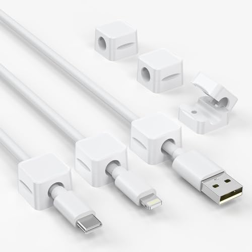 Organizador Cables Magnético, Clips de Cabos Escritorio para Sujeta Cables, Recogedor de Cables Adhesivo para Gestión de Cables Sujetar Wire Clamp
