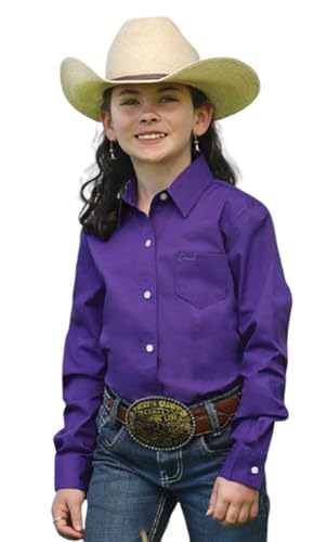 Girl's Purple Long Sleeve Solid Shirt