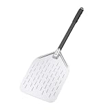 DARDVORLAG Pizzaschieber Edelstahl 430, 78,6cm Pizzaschaufel mit Perforierter Schaufel,Aluminiumgriff & Gummigriff,Pizzaheber für Pizzaofen,Backofen,Grill und Steinofen