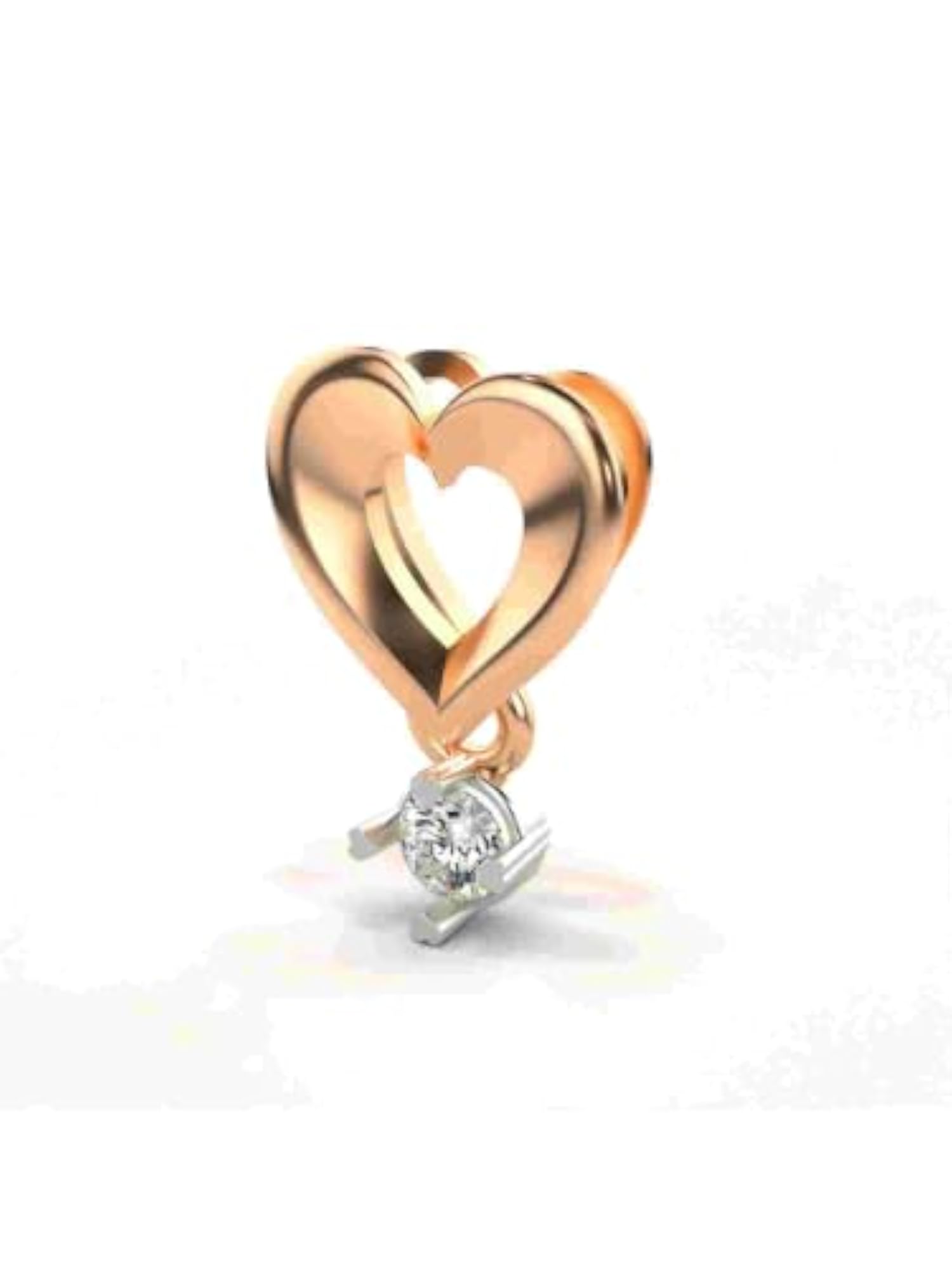 Women's Hallmarked 9K Rose Gold & Lab Grown Diamond Pendant, Elegant