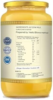 Go Fresho A2 Gir Cow ghee | Vedic Bilona Method | Pure, Natural & Healthy | 1000 ml Glass Bottle