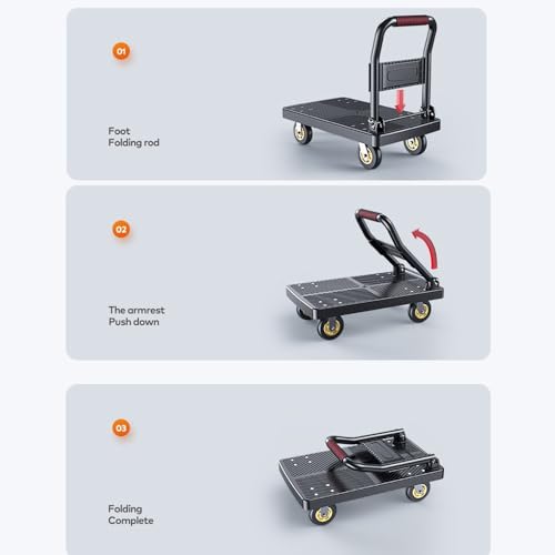 Carretilla plegable de plataforma plana mediana miniatura 5