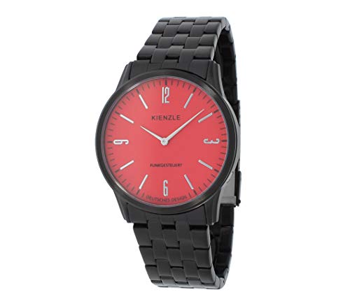 Preisvergleich Produktbild KIENZLE Herren-Funkuhr, schwarz-rot / Herrenuhr / Quarz / schwarz