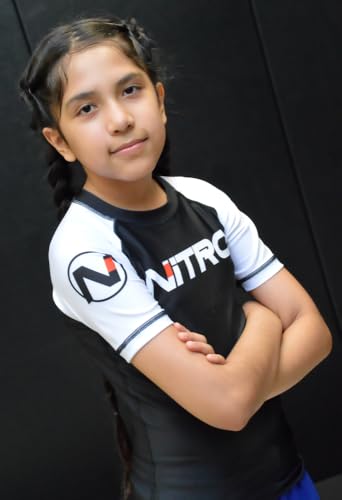 Kids BJJ Rash Guard - Brazilian Jiu Jitsu MMA Compression Shirt - Short Sleeve Rashguard3