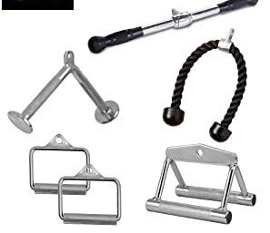 Sports Combo of Total Handel V Shaped Solid Tricep Press Down Bar, LAT Bar and Seated Rowing Handles Chinning Bar Gym Cable Machine Attachments (B08PC46ZJQ) Amazon Price History, Amazon Price Tracker