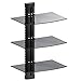 Maclean MC-664 Supporto DVD da Parete Tripla Mensola in Vetro Scaffale da Muro Console PS3 PS4 Xbox