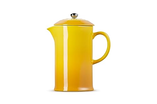 LE CREUSET Stoneware Cafetière French Press with Stainless Steel Plunger, 1 Litre, Serves 3-4 Cups, Nectar, 60706086720003