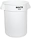Rubbermaid FG264300 White 44 Gallon Brute LLDPE Heavy-Duty Round Container without Lid