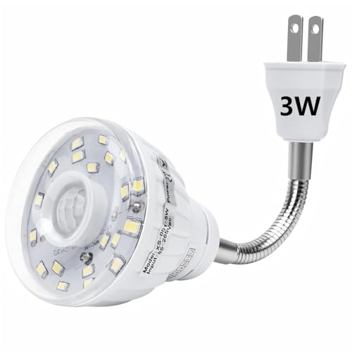 Image of Plug in Motion Sensor Night Light Indoor, PIR Infrared Motion-Activated LED Night Light for AC Outlet,Dusk to Dawn Sensor Smartlight,360 Directional Rotating for Garage Stairway (3W 1pcs)