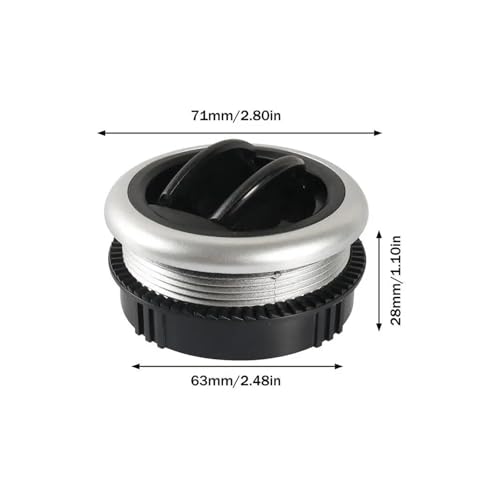Rejilla de ventilación de aire acondicionado de 63 mm universal para salpicadero de coche 2
