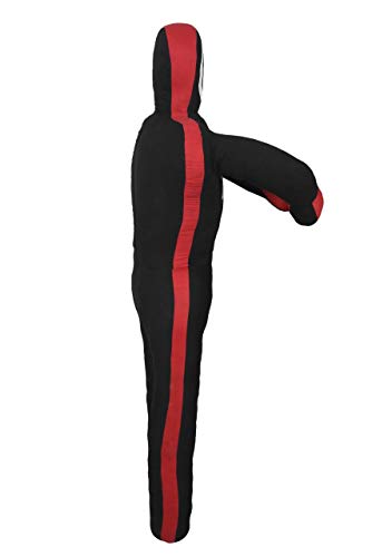 Jayefo Tonjon Mma Brazilian Jiu Jitsu Grappling Submission Standing Sitting Laying Throwing Dummy Wrestling Dummy Punching Heavy Bag - Unfilled (Black/Red, 5 Ft) #TOP5
