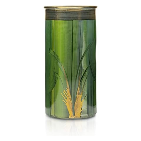 Angela Neue Wiener Werkstätte 10cm Hand-Painted Gold Plated Glass Cylinder Vase Shabby Emerald Green, 19781-20 Cover
