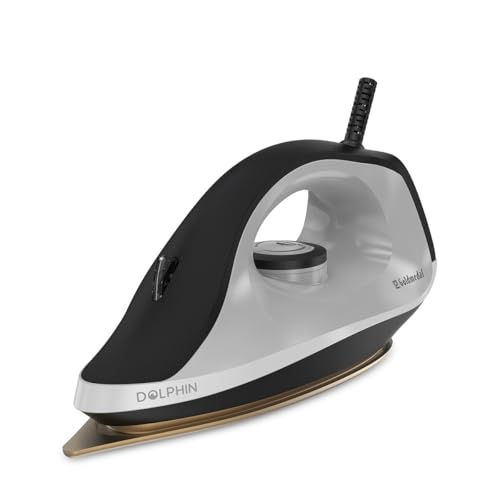 Image of Goldmedal Dolphin 1100W Dry Iron| Non-stick Weilburger Premium Coated Soleplate | iron for clothes | 5 Fabric Setting| Broad Base for Hot zone Protection | Shock-Proof Body (Cool Grey- Black)