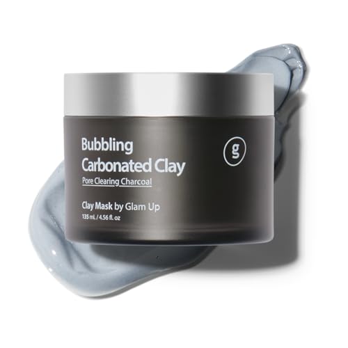 GLAM UP Clean Bubbling Carbonated Clay Mask for Face Purifying- Blackhead Remover, Peel Off, Pore Clearing, Deep Cleansing, Detoxing Bubble Clay Mask, Vegan 135ml (4.56 Fl Oz) Korean Skin Care