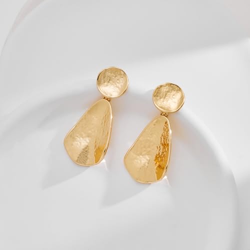 YUJIE Gold Plated Earrings for Women Geometric Chunky Dangle Earring Trendy Silvery Two-Tone Statement Jewelry4